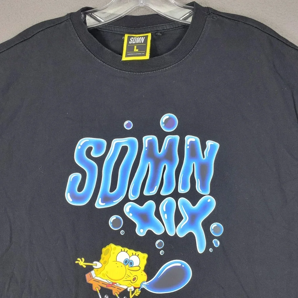SDMN Spongebob T-Shirt Mens L Black Sidemen XIX Graphic Tee Short Sleeve 2021